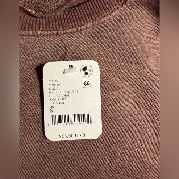 Free People We The Free Cropped Camden in Chocolate Love Brown Size Small NWT - Picture 4 of 4